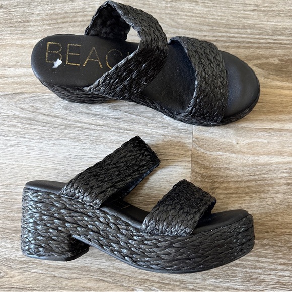 Beach By Matisse Shoes - Matisse Beach Braided Raffia Platform Sandals Womens 10 Beachy Summer Chunky